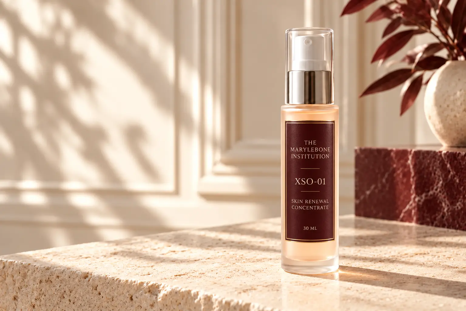 XSO-01 slim branded serum bottle